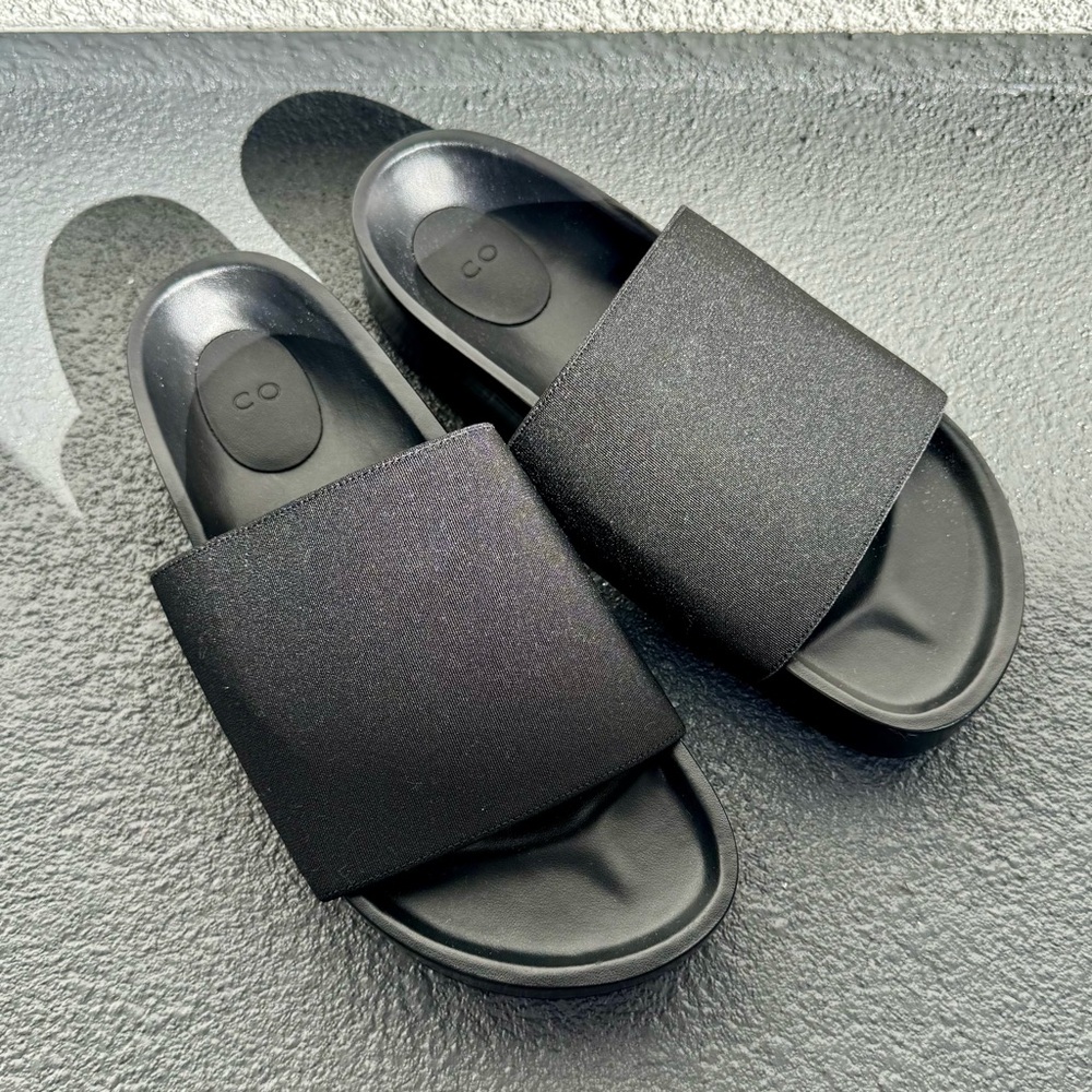 Co Black Elastic Slide Sandals Black‎ size 37 New Condition